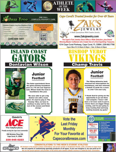 Local High School Athletes Honored as Athletes of the Week